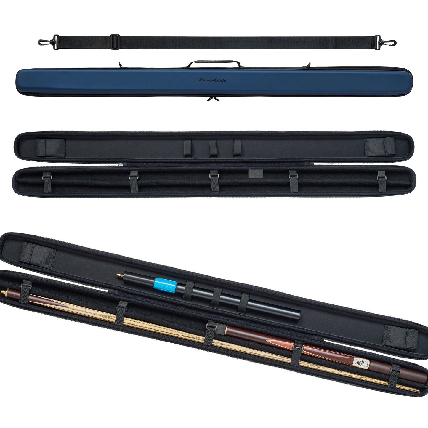 Svartur Case (3/4 Joint Cue) Met Blue