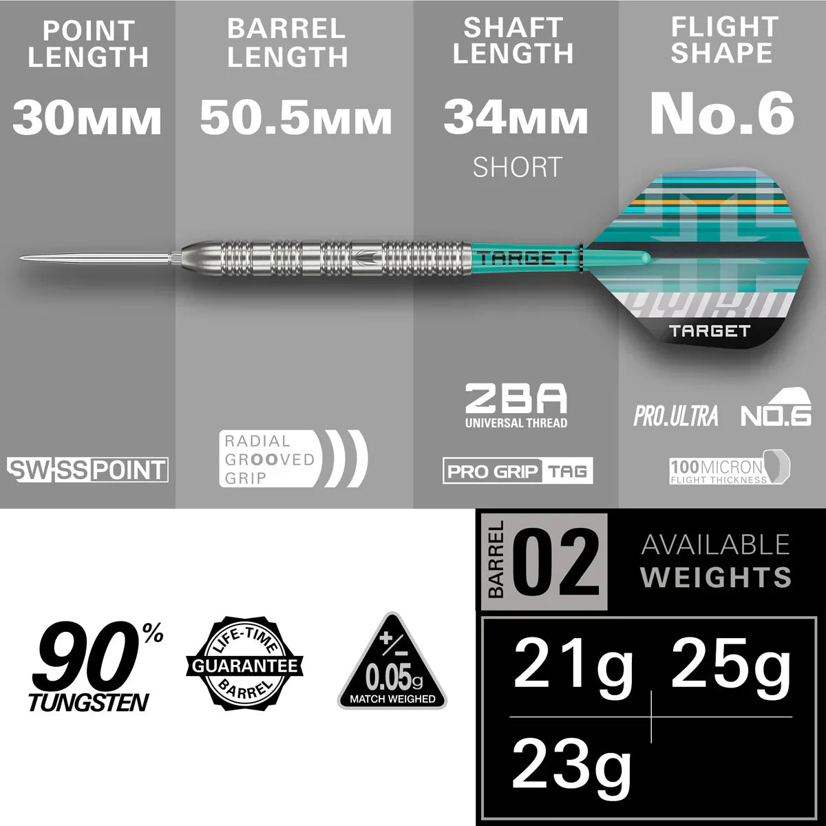 Target Hydro 02 SP 90% Tungsten Darts