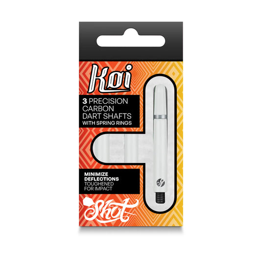 KOI CARBON WHITE DART STEMS / SHAFTS BY SHOT