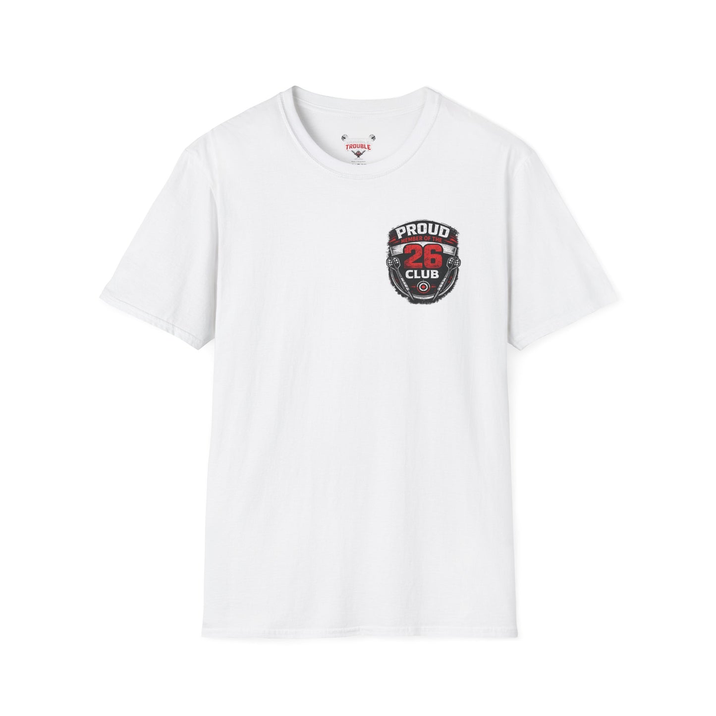 26 Club T-Shirt – Proud Member of the 26 Club Vintage Badge Tee