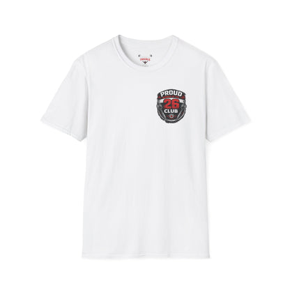 26 Club T-Shirt – Proud Member of the 26 Club Vintage Badge Tee