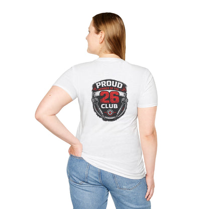 26 Club T-Shirt – Proud Member of the 26 Club Vintage Badge Tee