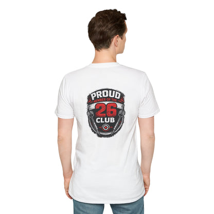 26 Club T-Shirt – Proud Member of the 26 Club Vintage Badge Tee