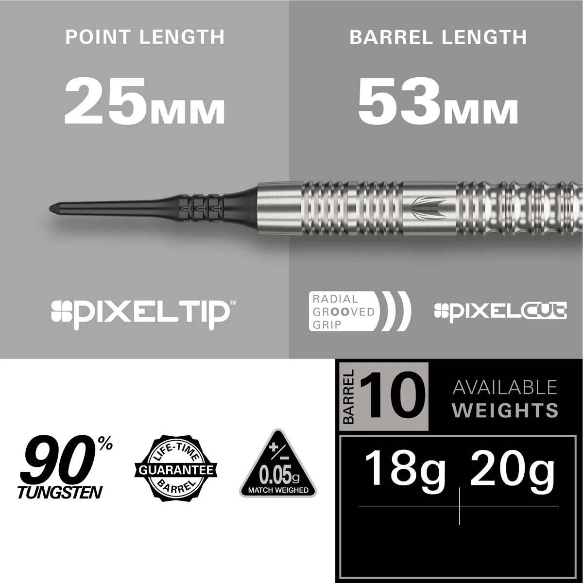 TARGET HYDRO 12 90% TUNGSTEN SOFT TIP DARTS