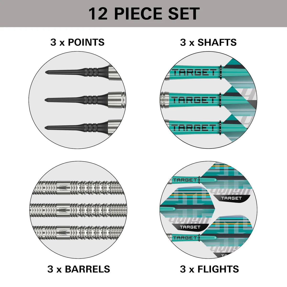 TARGET HYDRO 12 90% TUNGSTEN SOFT TIP DARTS