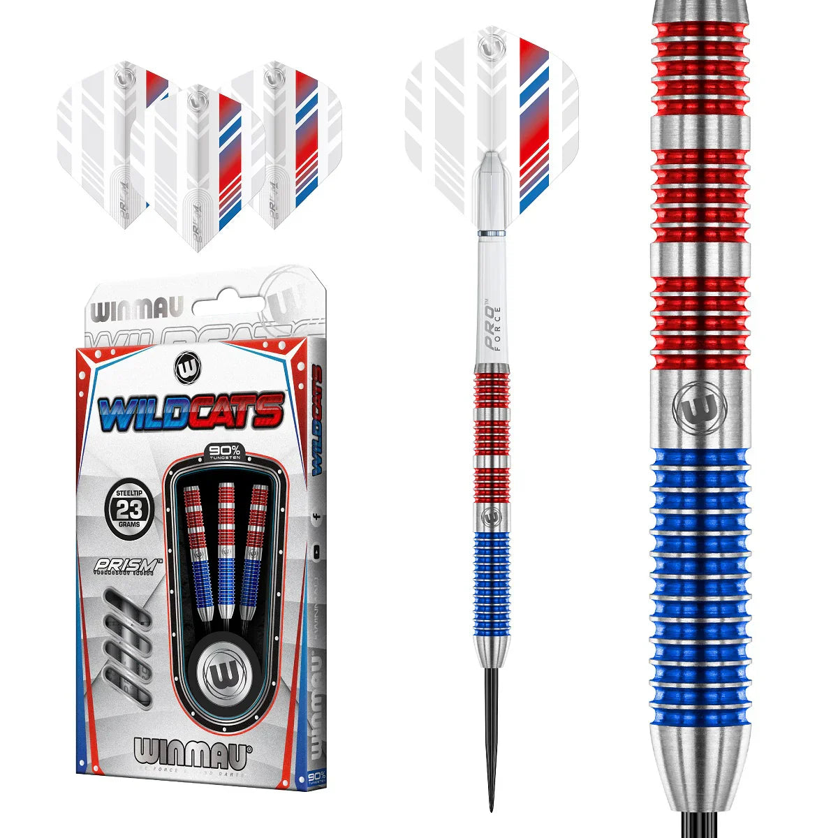 WILDCATS 90% TUNGSTEN STEEL TIP DARTS BY WINMAU