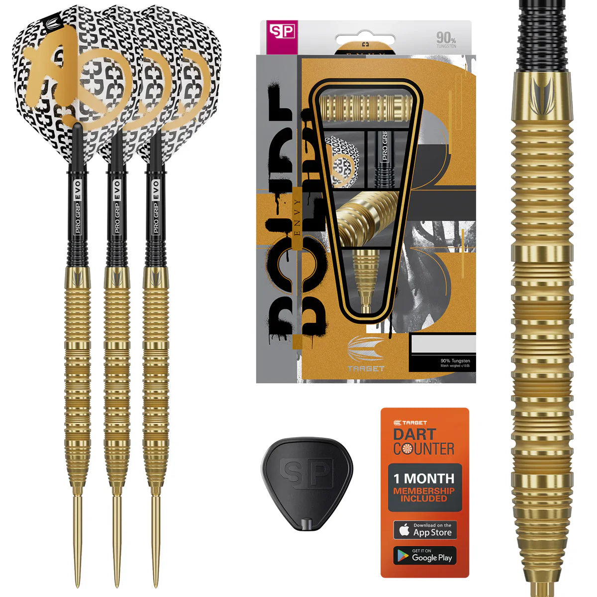 TARGET BOLIDE ENVY 01 90% TUNGSTEN SP STEEL TIP DARTS