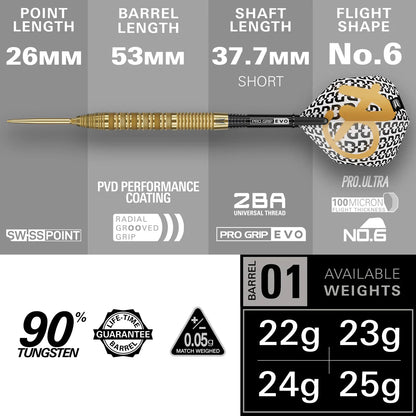TARGET BOLIDE ENVY 01 90% TUNGSTEN SP STEEL TIP DARTS