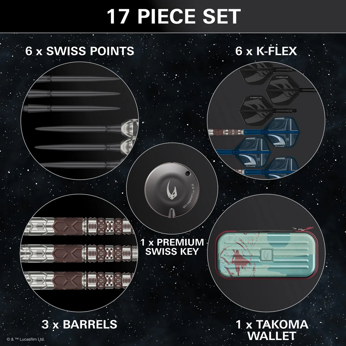 STAR WARS™ | TARGET MANDALORIAN 95% TUNGSTEN SP STEEL TIP DARTS