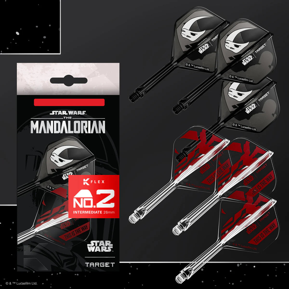 STAR WARS™ | TARGET MANDALORIAN K-FLEX NO2 INTEGRATED FLIGHTS AND SHAFTS MULTIPACK