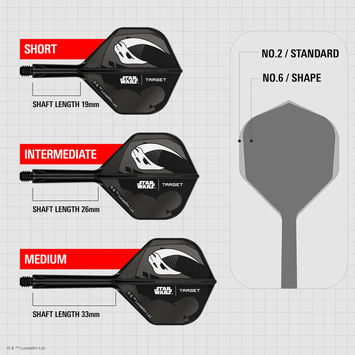 STAR WARS™ | TARGET MANDALORIAN K-FLEX NO2 INTEGRATED FLIGHTS AND SHAFTS MULTIPACK