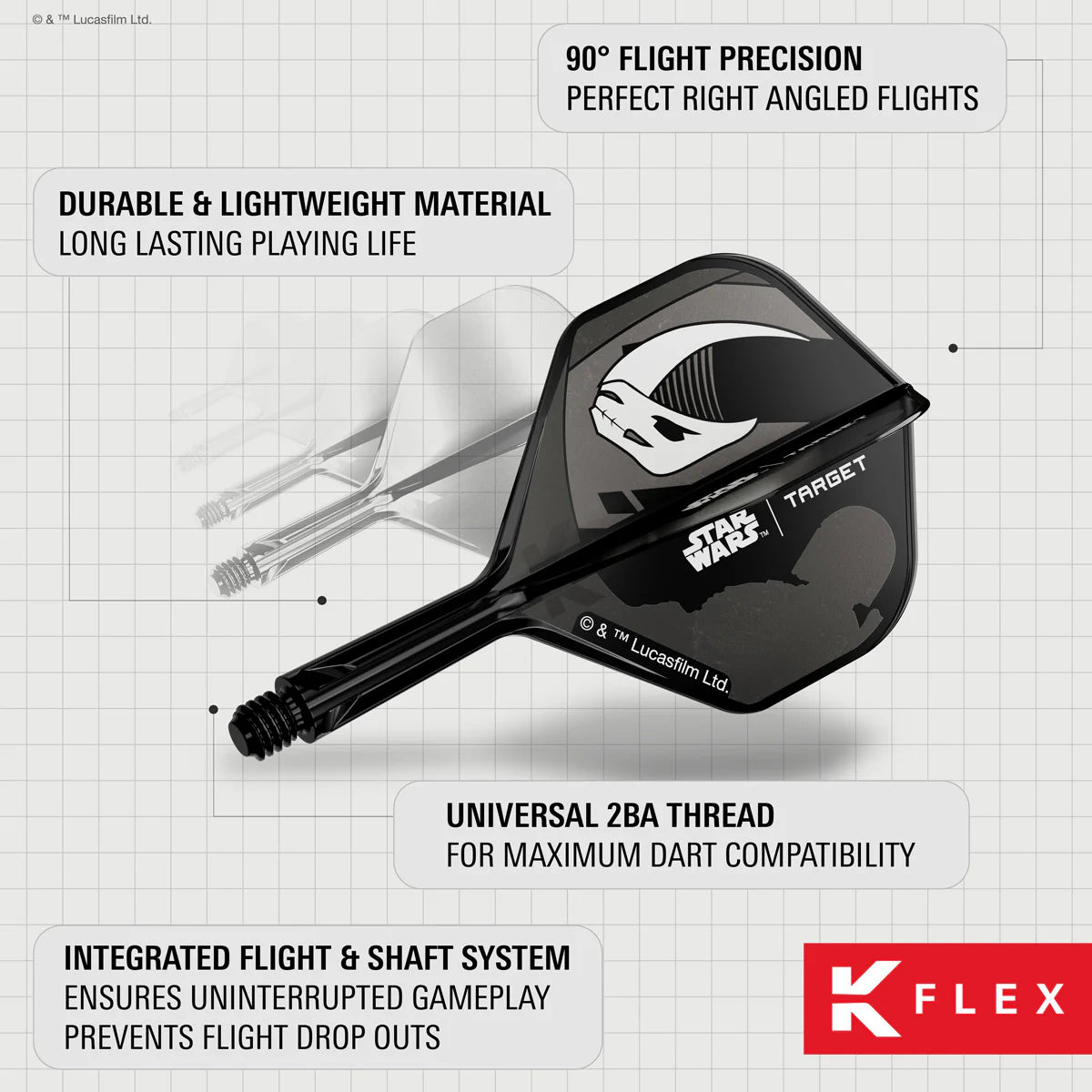 STAR WARS™ | TARGET MANDALORIAN K-FLEX NO6 INTEGRATED FLIGHTS AND SHAFTS MULTIPACK