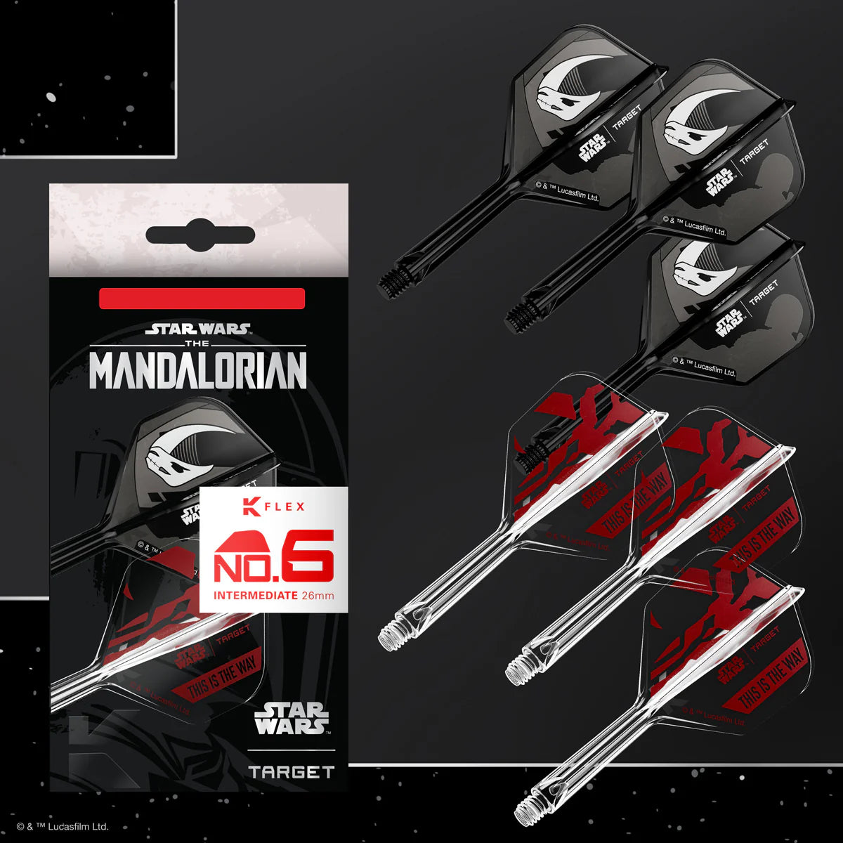 STAR WARS™ | TARGET MANDALORIAN K-FLEX NO6 INTEGRATED FLIGHTS AND SHAFTS MULTIPACK