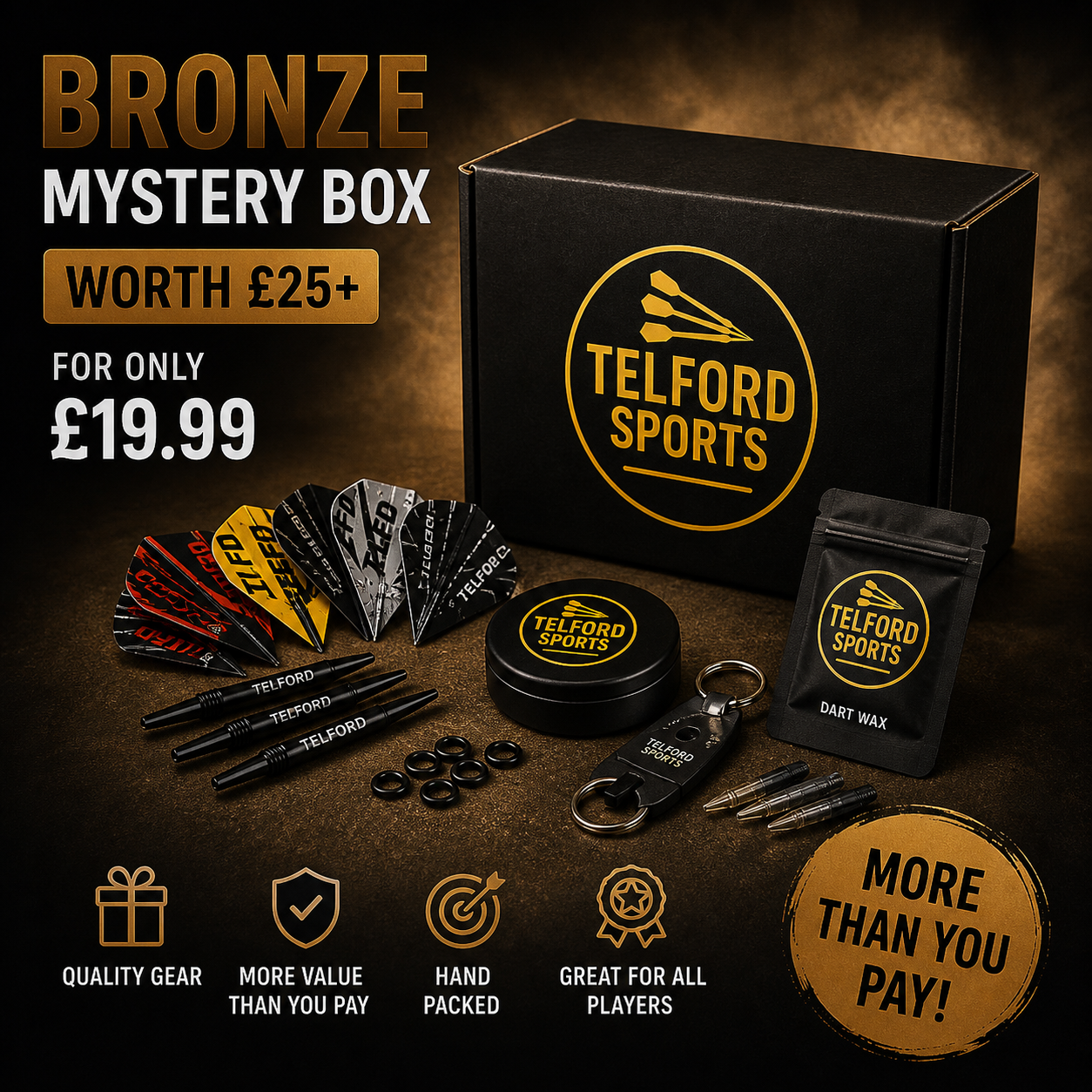 Telford Sports Bronze Darts Mystery Box – £19.99 | Guaranteed £25+ Value