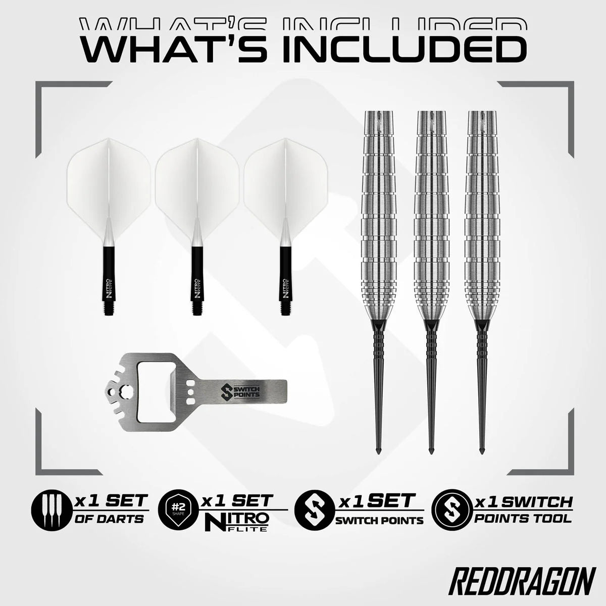 RED DRAGON LUKE HUMPHRIES TX1 PIONEER SWITCH POINT 90% TUNGSTEN STEEL TIP DARTS