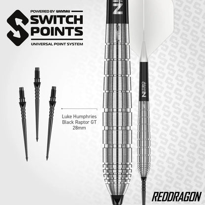 RED DRAGON LUKE HUMPHRIES TX1 PIONEER SWITCH POINT 90% TUNGSTEN STEEL TIP DARTS