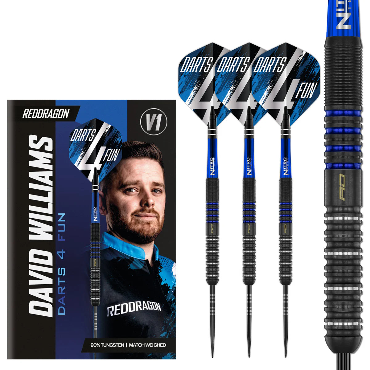 RED DRAGON DAVID WILLIAMS V1 90% TUNGSTEN STEEL TIP DARTS