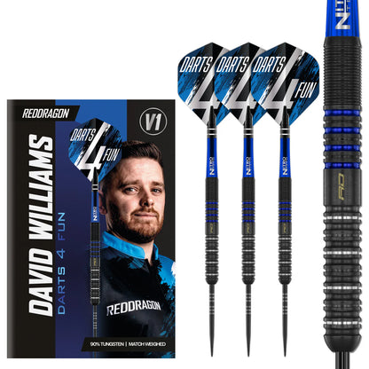 RED DRAGON DAVID WILLIAMS V1 90% TUNGSTEN STEEL TIP DARTS