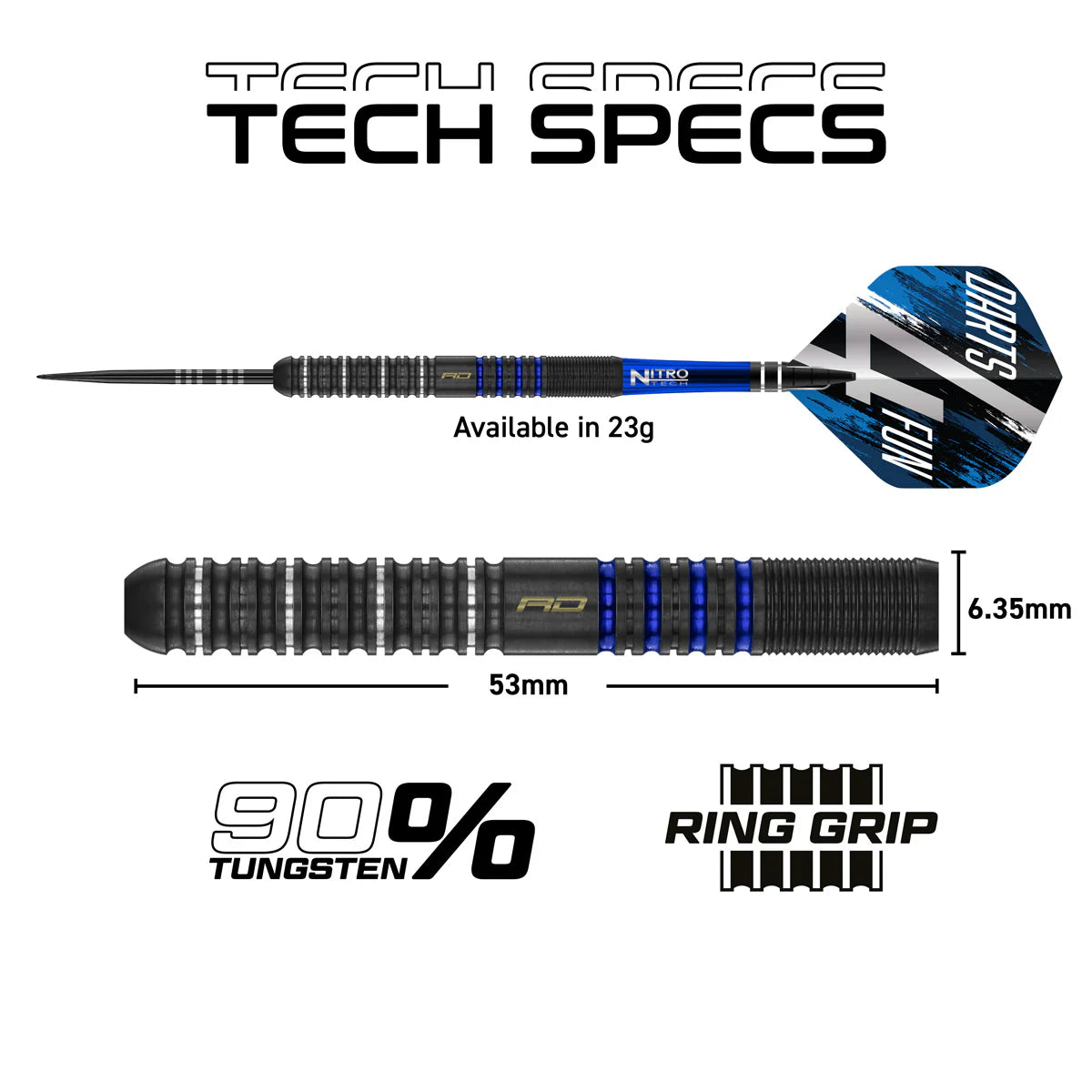 RED DRAGON DAVID WILLIAMS V1 90% TUNGSTEN STEEL TIP DARTS