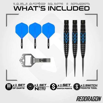 RED DRAGON AMP TORPEDO SWITCH POINT 90% TUNGSTEN STEEL TIP DARTS