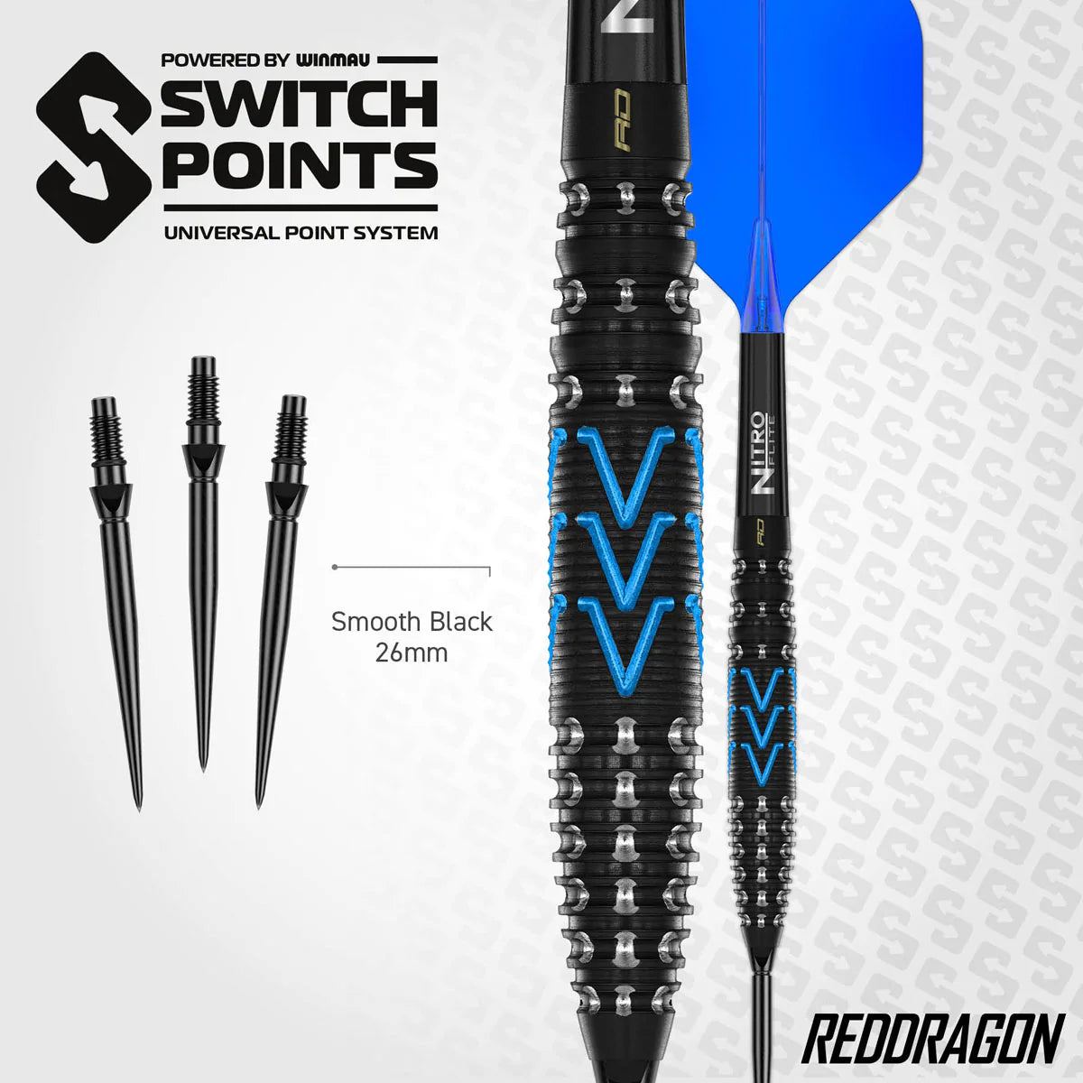 RED DRAGON AMP TORPEDO SWITCH POINT 90% TUNGSTEN STEEL TIP DARTS