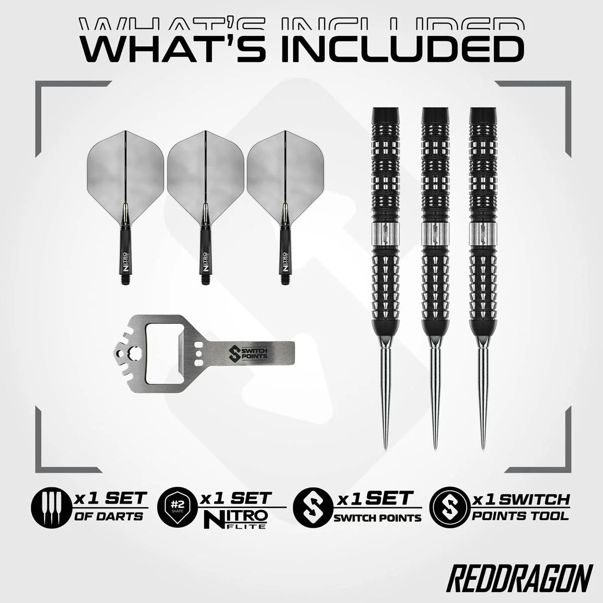 RED DRAGON RECON PARALLEL SWITCH POINT 90% TUNGSTEN STEEL TIP DARTS