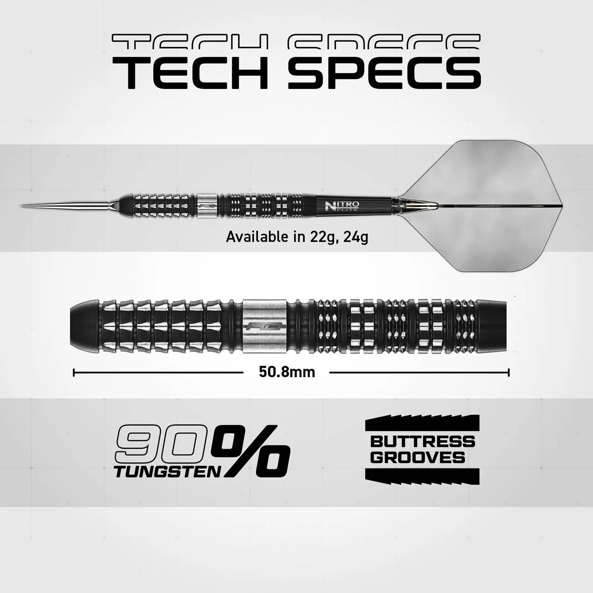 RED DRAGON RECON PARALLEL SWITCH POINT 90% TUNGSTEN STEEL TIP DARTS