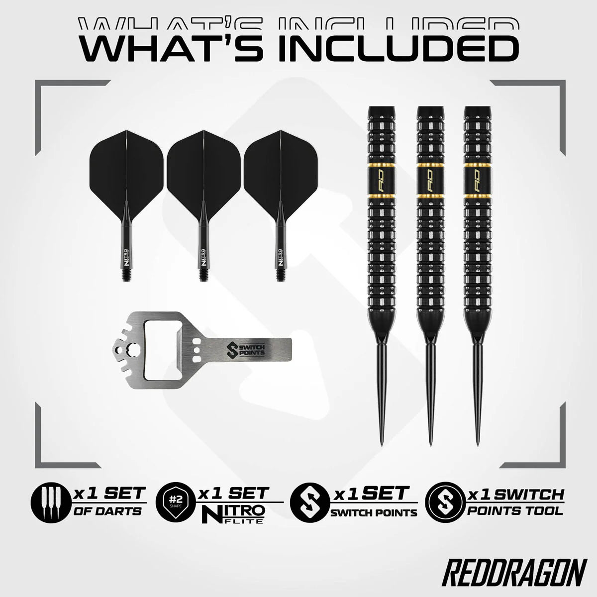 RED DRAGON ASCEND PARALLEL SWITCH POINT 90% TUNGSTEN STEEL TIP DARTS