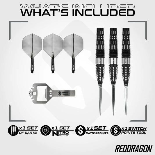 RED DRAGON RECON TORPEDO SWITCH POINT 90% TUNGSTEN STEEL TIP DARTS