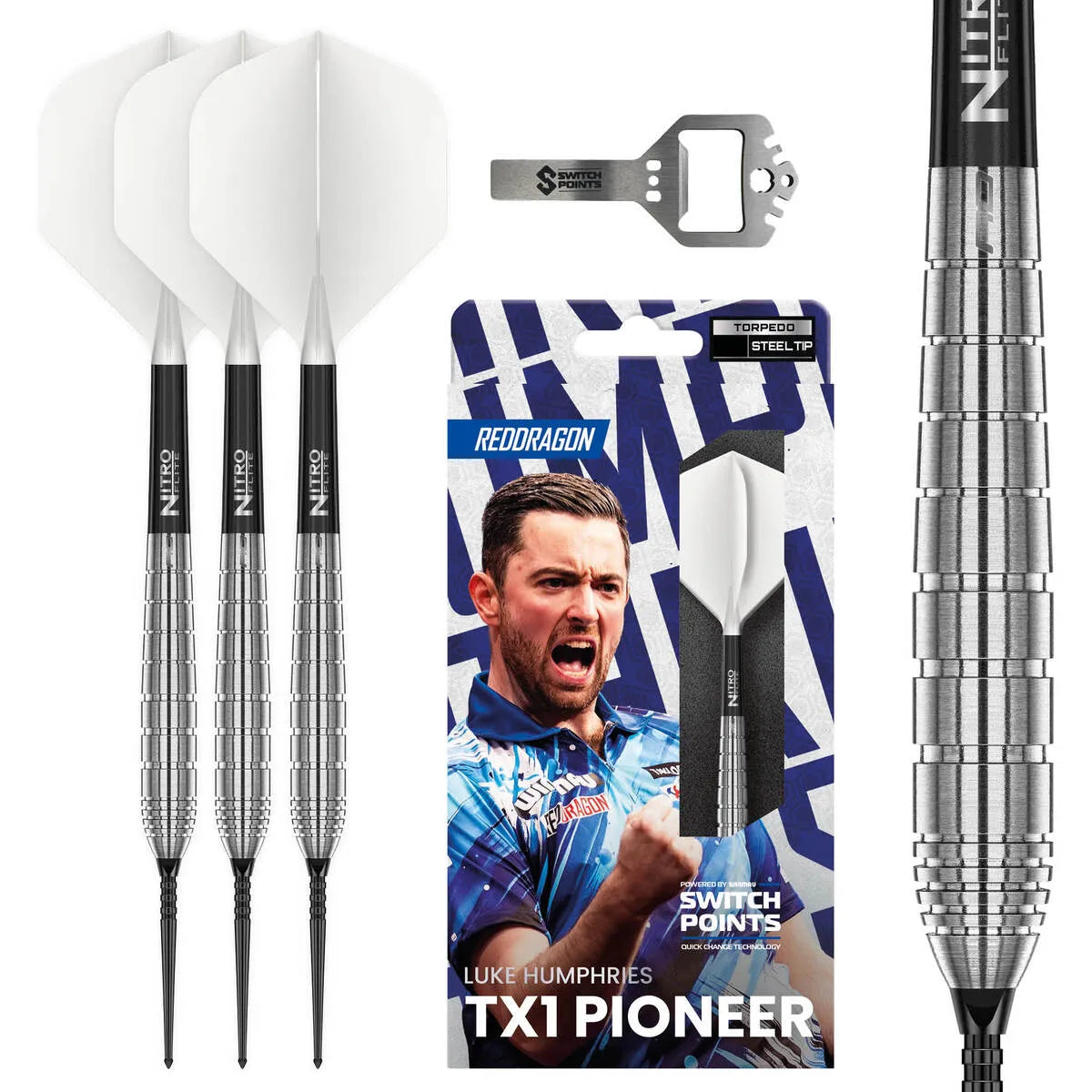 Red Dragon Luke Humphries TX1 Pioneer SP 90% Tungsten Steel Tip Darts
