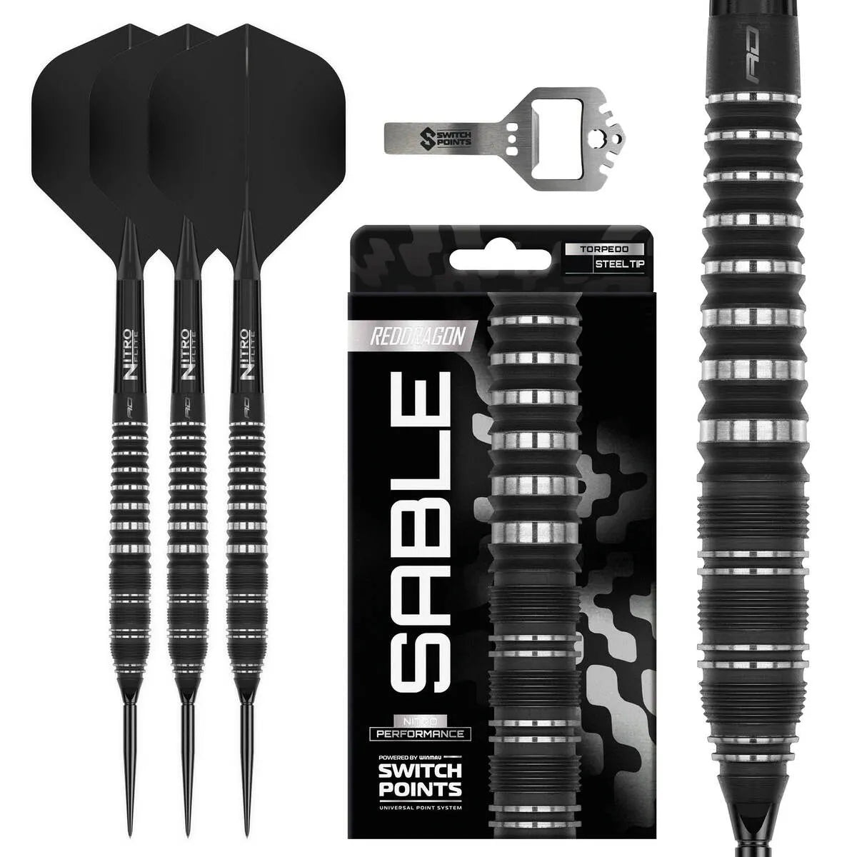 Red Dragon Sable Torpedo SP 90% Tungsten Steel Tip Darts
