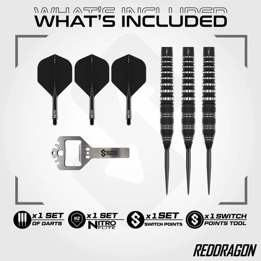 Red Dragon Sable Torpedo SP 90% Tungsten Steel Tip Darts