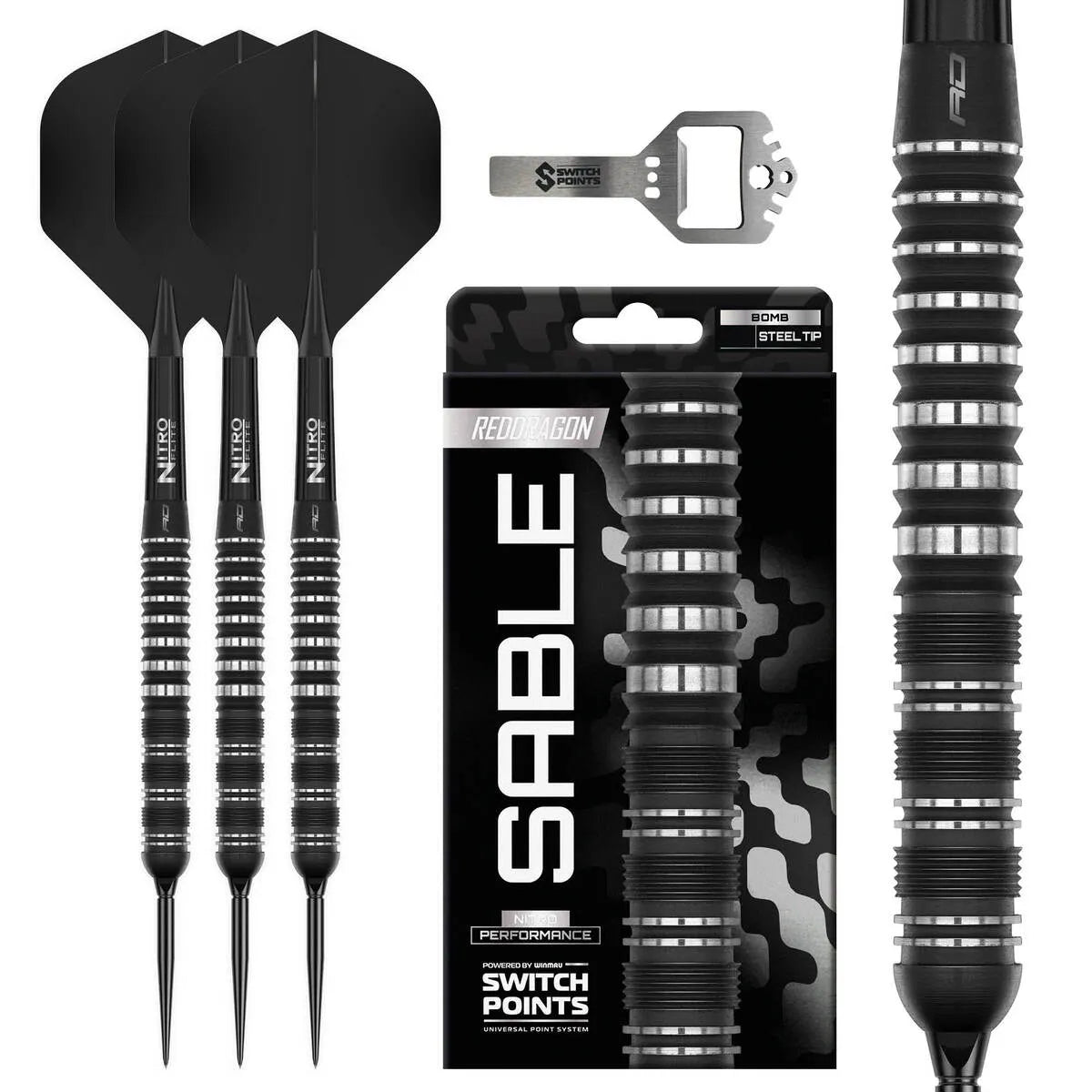 Red Dragon Sable Parallel SP 90% Tungsten Steel Tip Darts