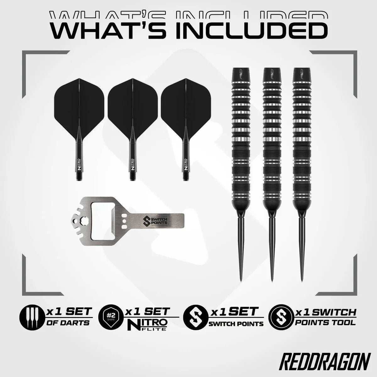 Red Dragon Sable Parallel SP 90% Tungsten Steel Tip Darts