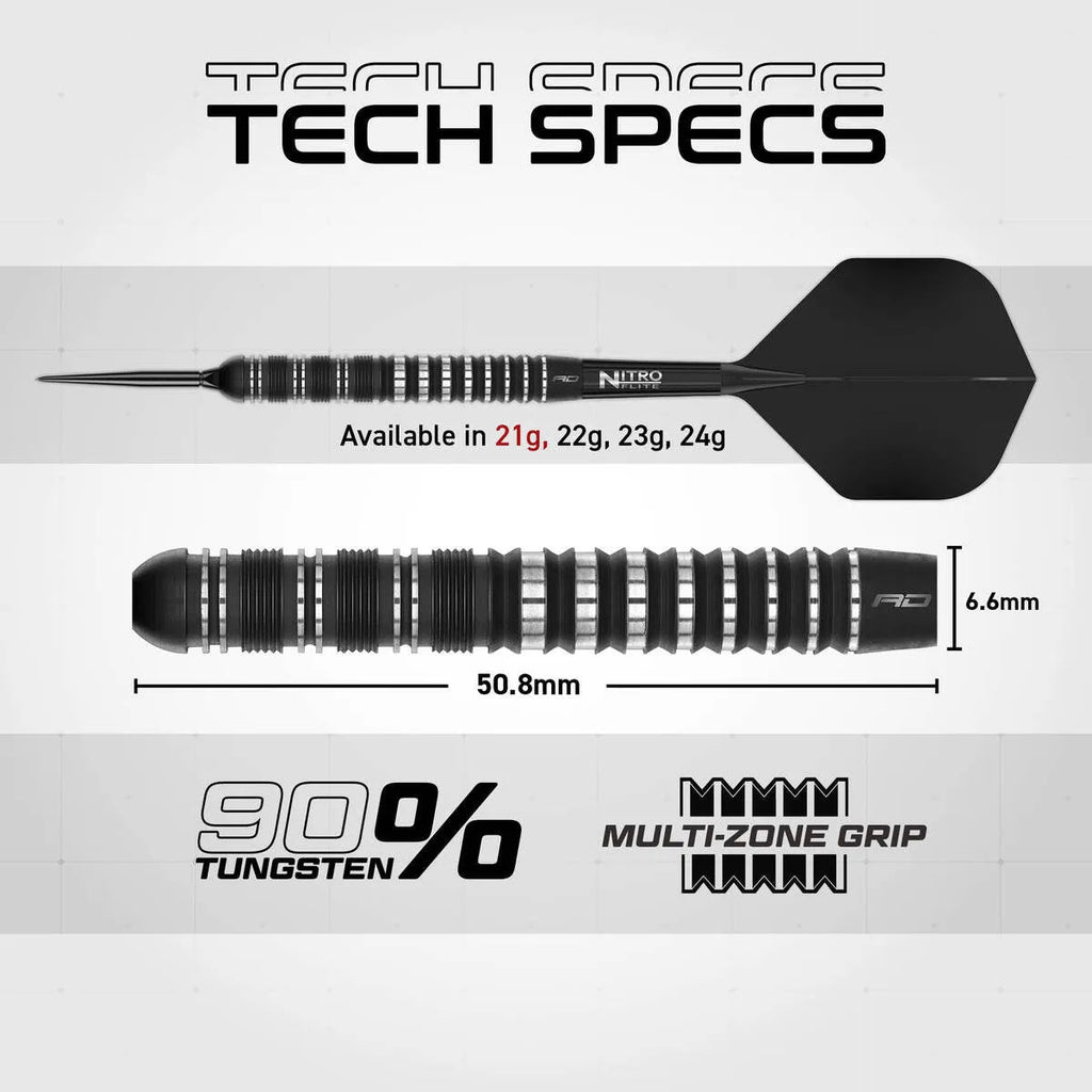 Red Dragon Sable Parallel SP 90% Tungsten Steel Tip Darts