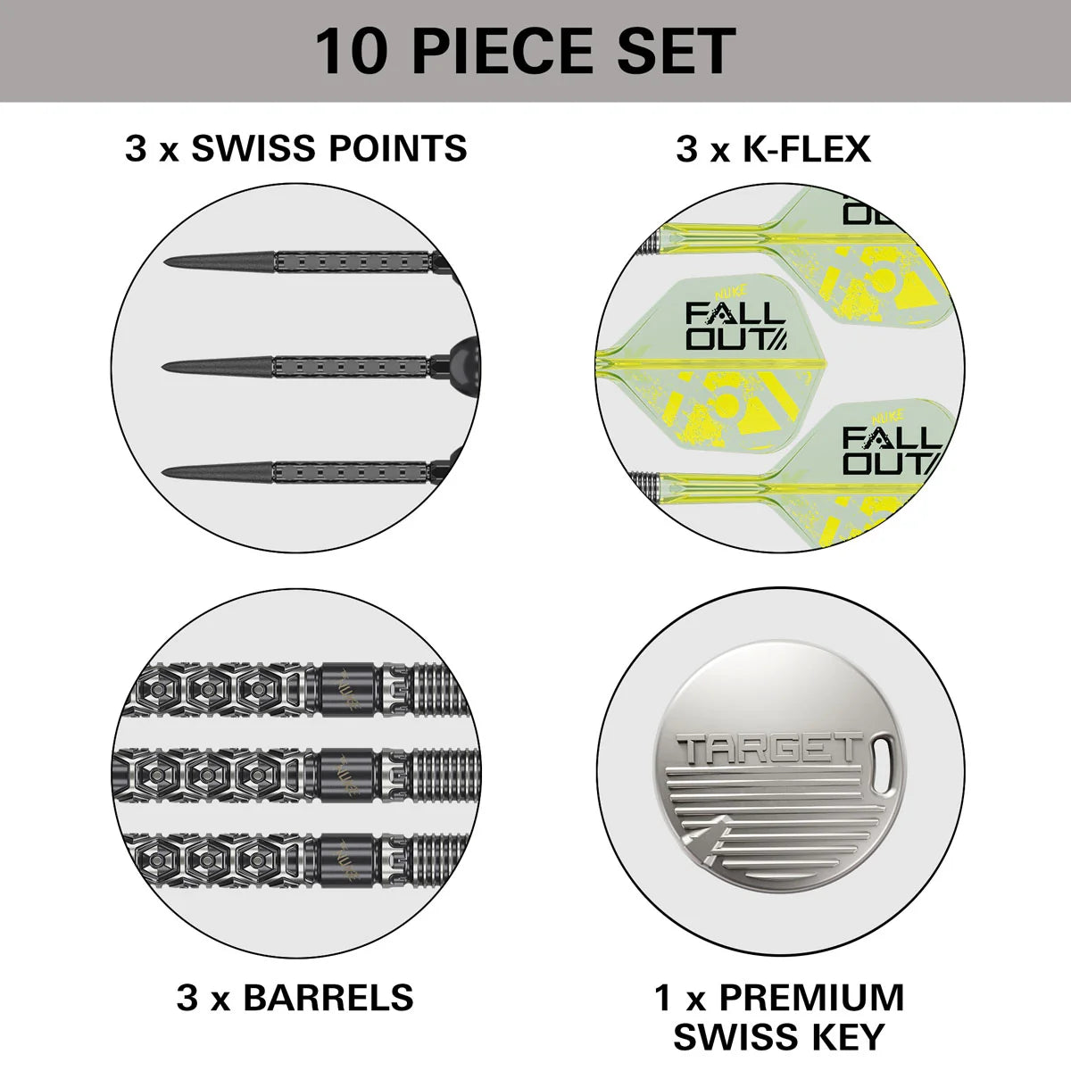 TARGET LUKE LITTLER FALLOUT SWISS POINT 90% TUNGSTEN STEEL TIP DARTS
