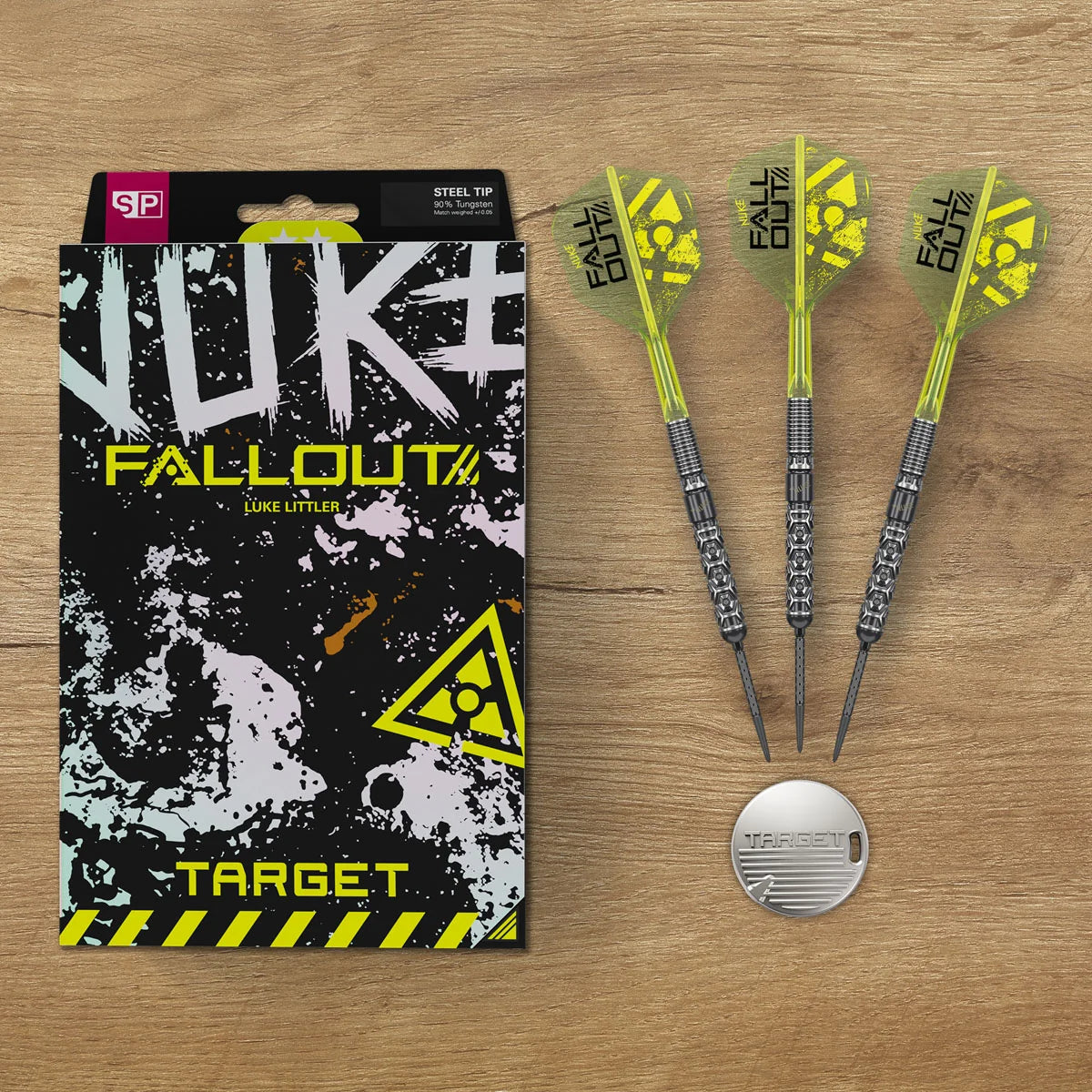 TARGET LUKE LITTLER FALLOUT SWISS POINT 90% TUNGSTEN STEEL TIP DARTS