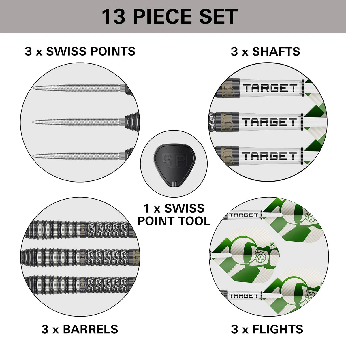 TARGET CHARLIE MANBY G1 SWISS POINT 95% TUNGSTEN STEEL TIP DARTS